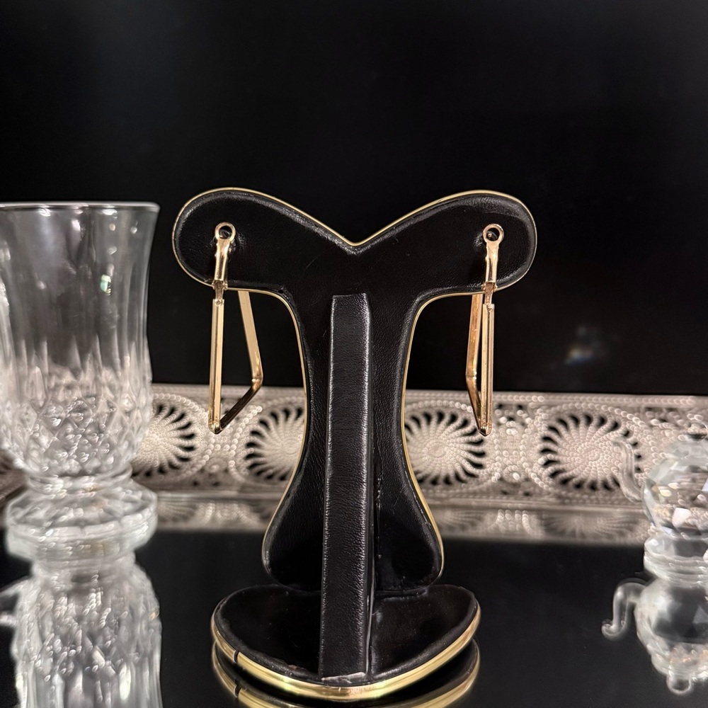 Triangle Hoop Earrings - Picture 3 of 4